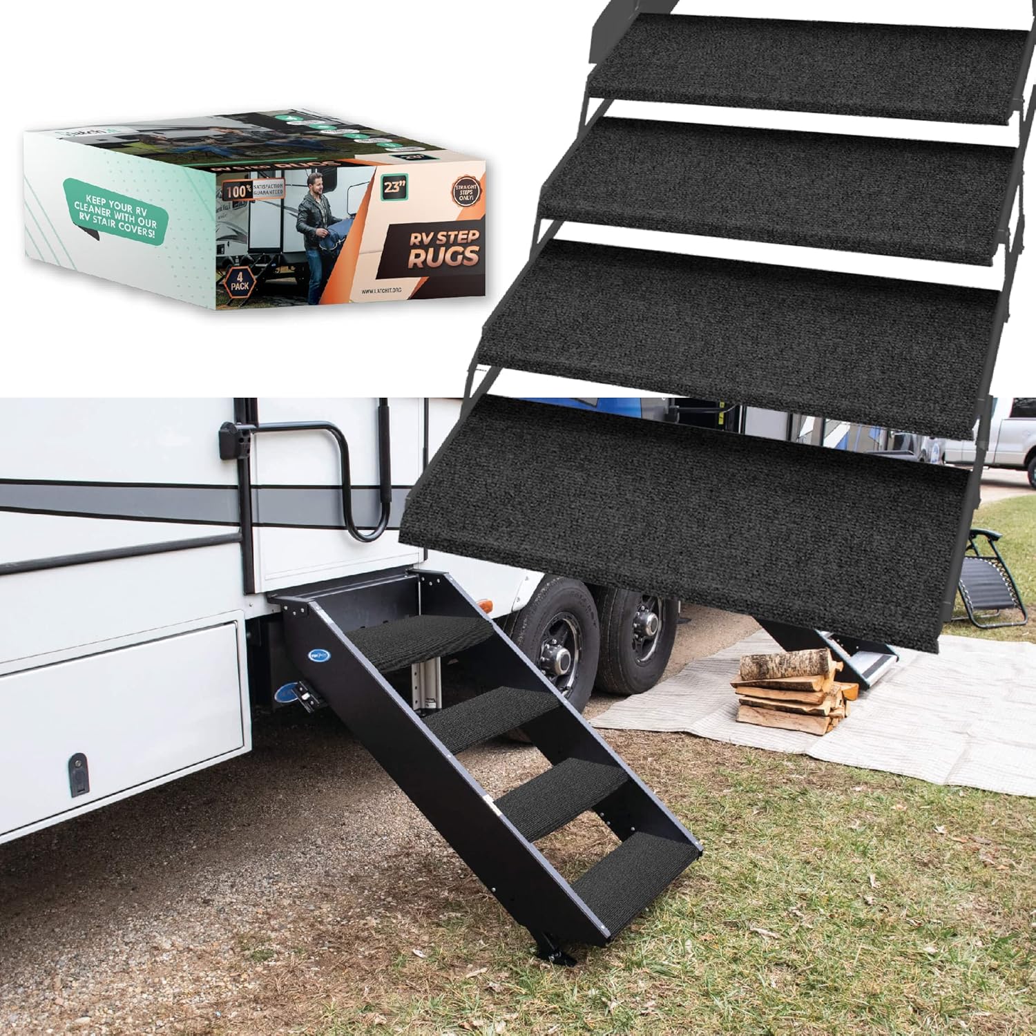 Outdoor step covers for RV entrance protection