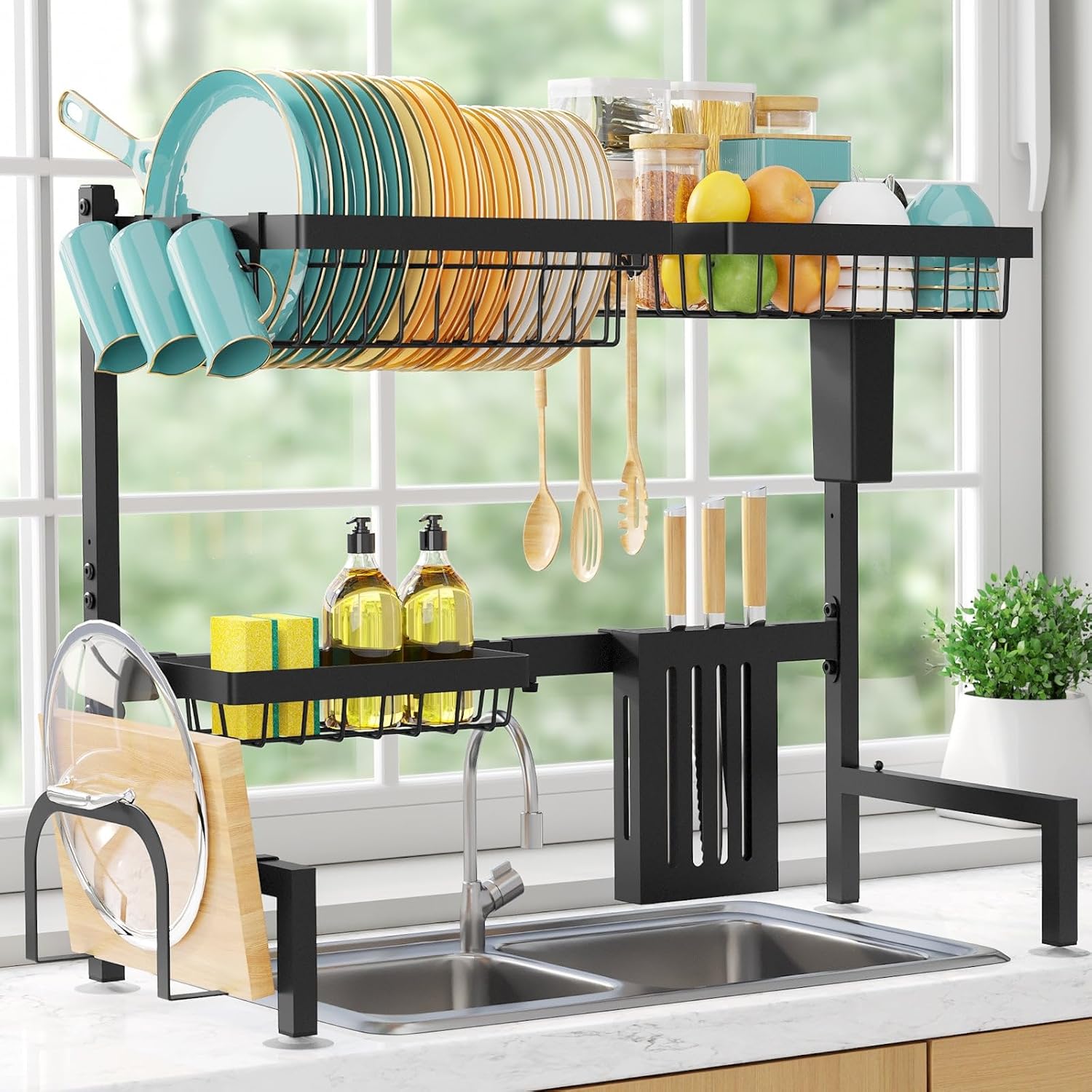 Over-the-sink drying rack for RV kitchens