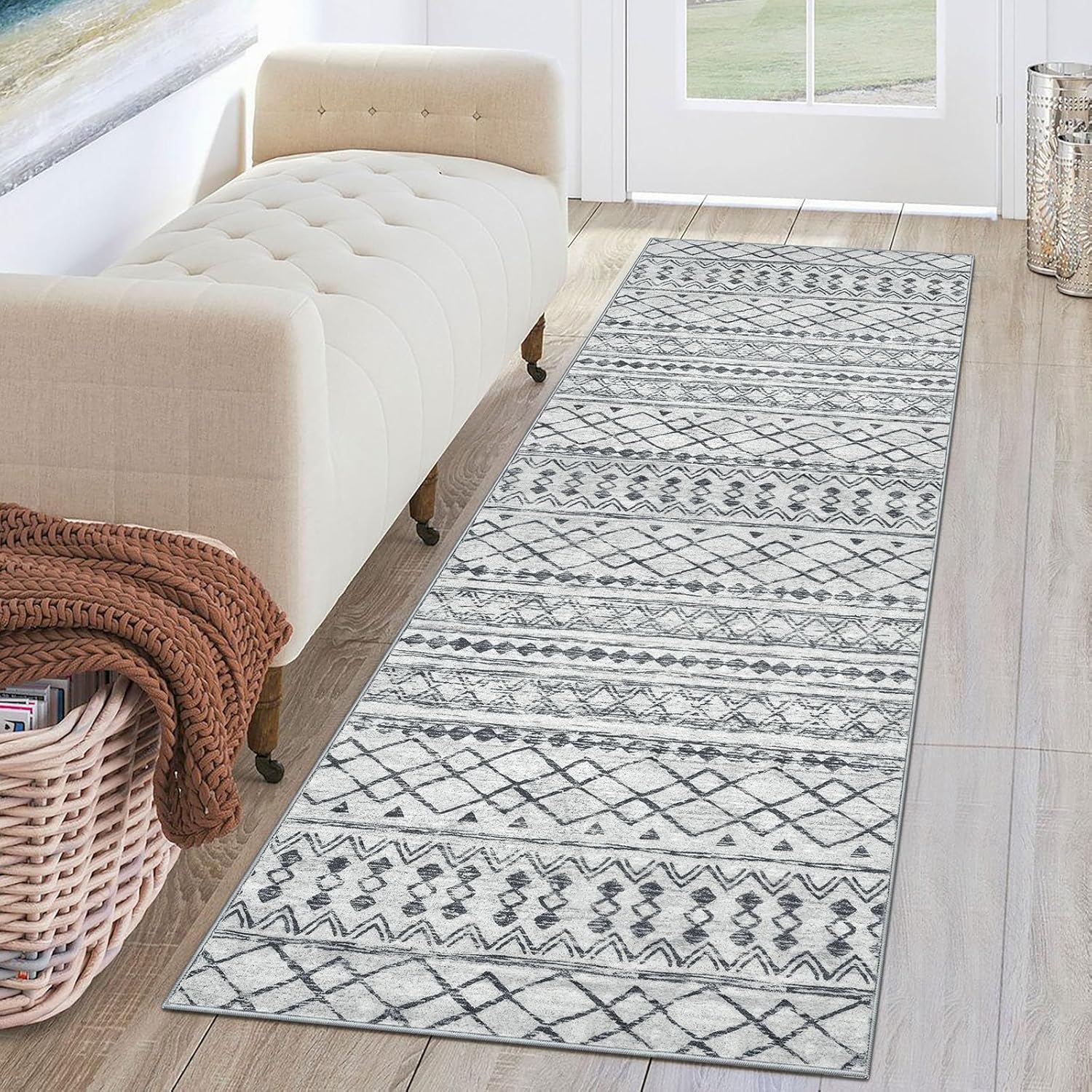 KUTA 2x6 Washable Runner Rug