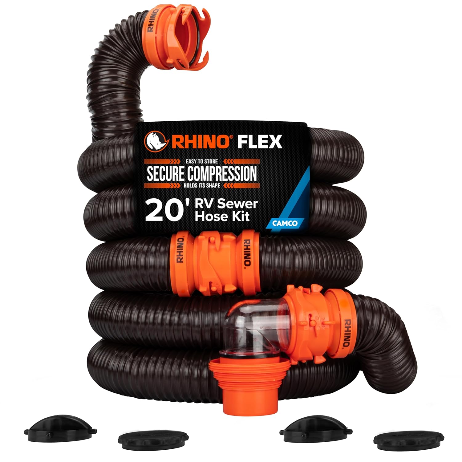 Camco RhinoFLEX 20ft RV sewer hose kit