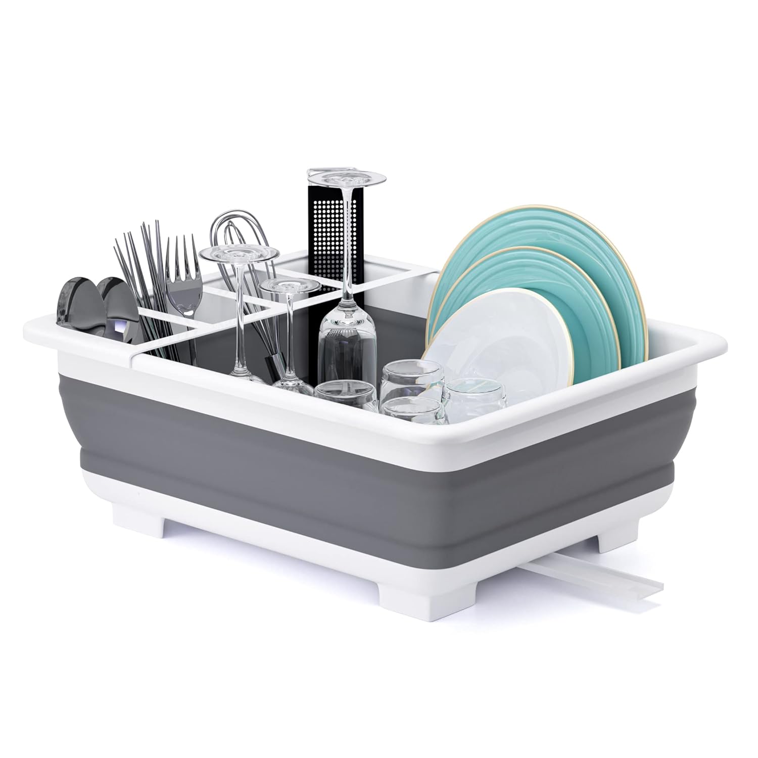 Collapsible dish rack for RV kitchen storage