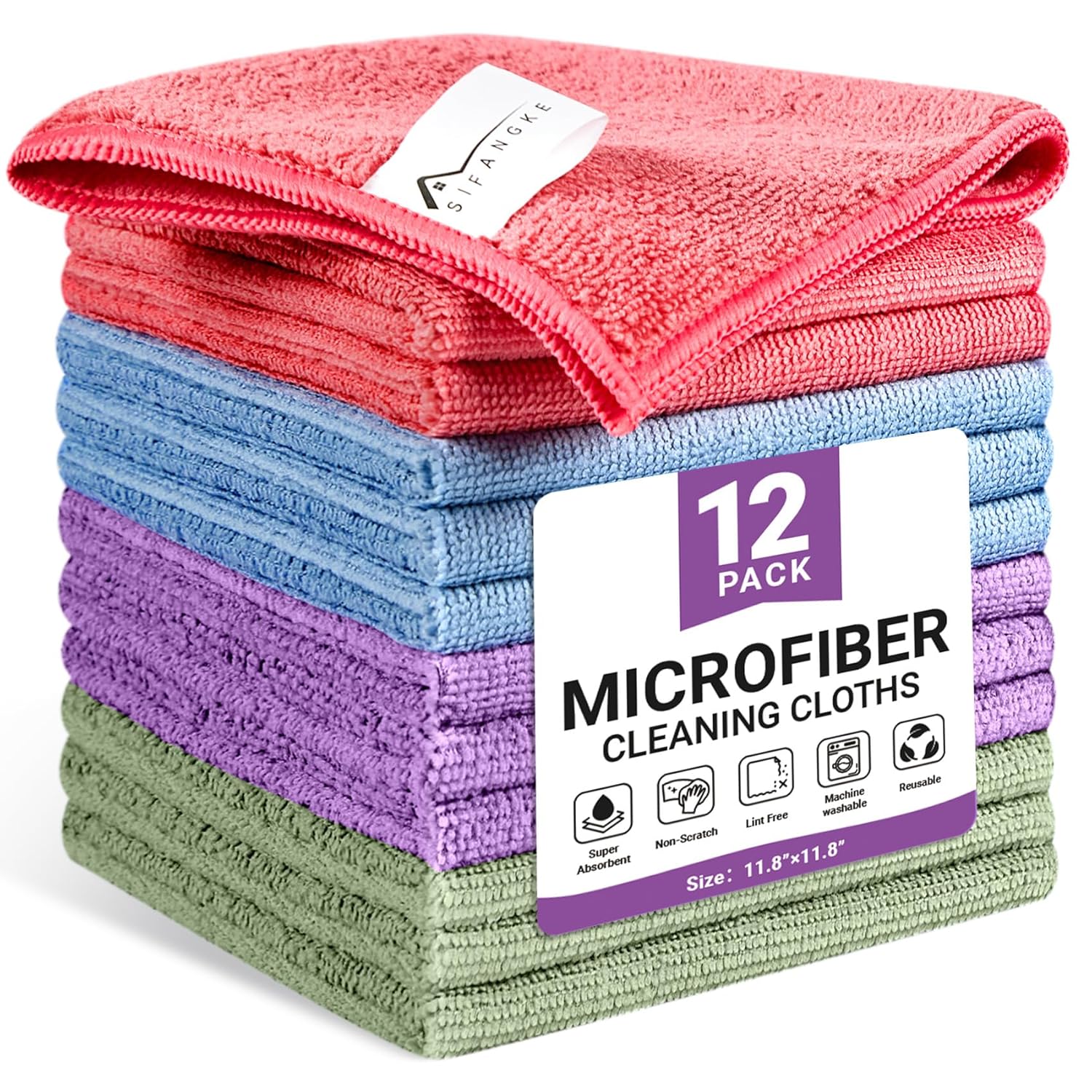 RV Maintenance Tips - Microfiber Cleaning Cloth Set with 12 Cloths
