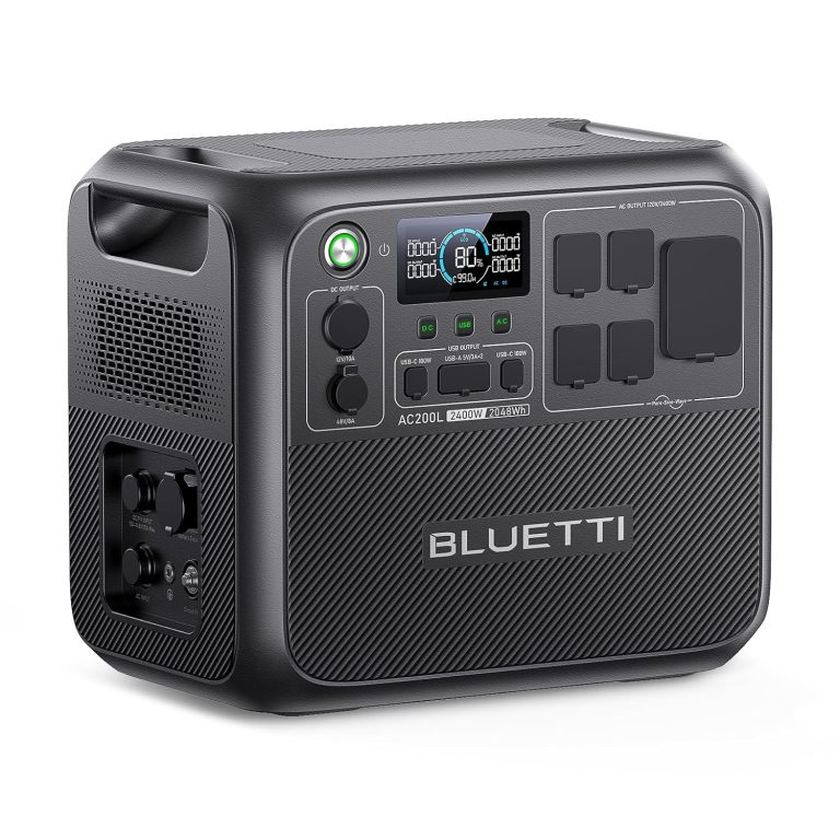 BLUETTI AC200L Portable Power Station, 2048Wh LiFePO4 Battery Backup, Expandable to 8192Wh w/ 4 2400W AC Outlets (3600W Power Lifting), 30A RV Output, Solar Generator for...