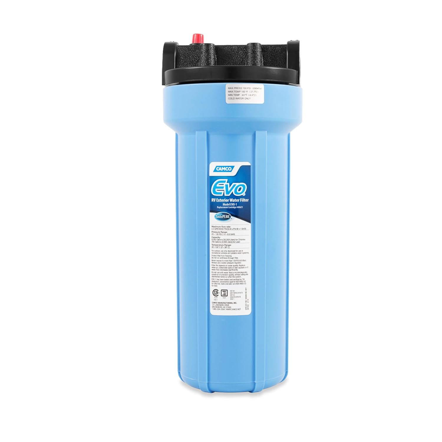 Camco EVO Premium RV water filter canister system