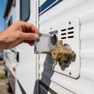 Install RV Propane Regulator Vent Covers to Prevent Mud Wasp Blockages That Cause Dangerous Pressure Buildup