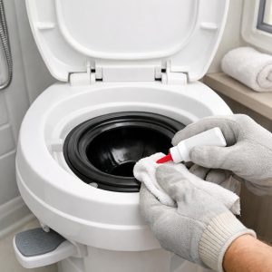 Service RV Toilet Ball Seal Assembly Before It Fails and Floods Your Bathroom Floor