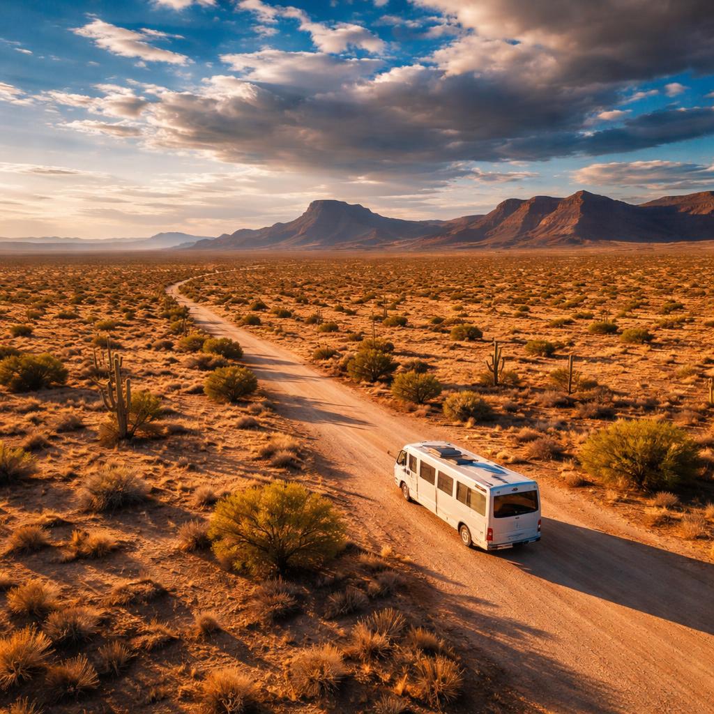 Aerial view of an RV parked on desert land in Arizona, representing U.S. zoning laws for land buyers